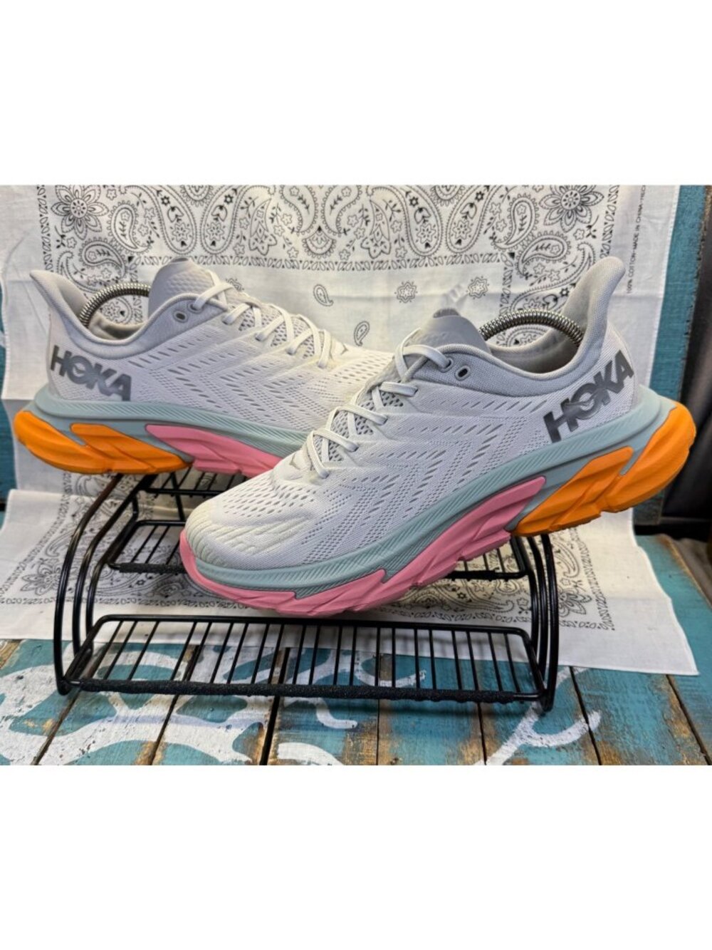Hoka One One Clifton Edge Mens Nimbus Cloud Lunar Rock Sz 11Running Shoes EUC